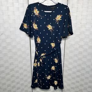 Banana Republic Flutter Sleeve Ruffled Fall Floral Dress Women’s Size 10